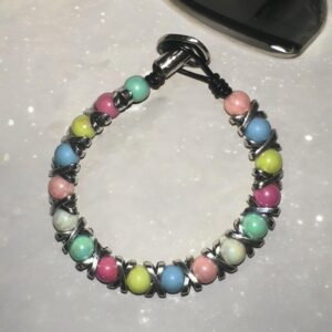 Pulsera de Zamak con Cerámica de Colores – 8 mm