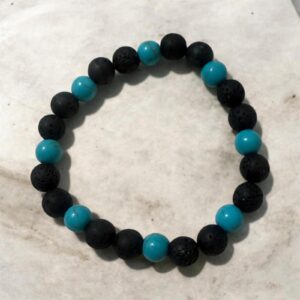 Pulsera de lava y turquesa