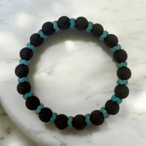 Pulsera de lava y decoración de turquesa