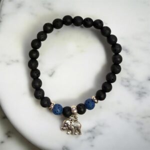 Pulsera de lava con elefante