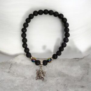 Pulsera de lava con mariposa