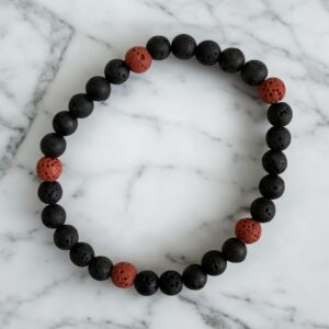 Pulsera de lava con rojo