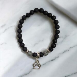 Pulsera de lava gris con huella